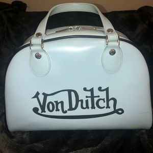 Vintage Baby Blue Y2K Von Dutch Bowling Bag!